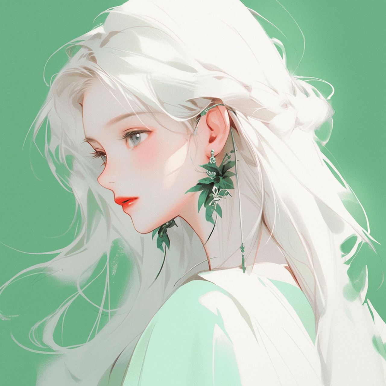 绿色极简风头像:生活,只需那么一点颜色,简简单单,足以温暖很多.