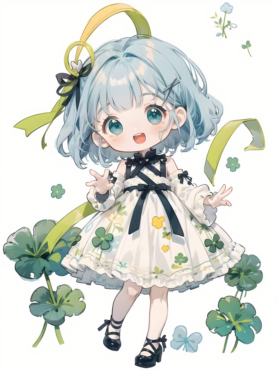 四叶草会带来好运哦 #二次元# #ai绘画# #ai共创计划