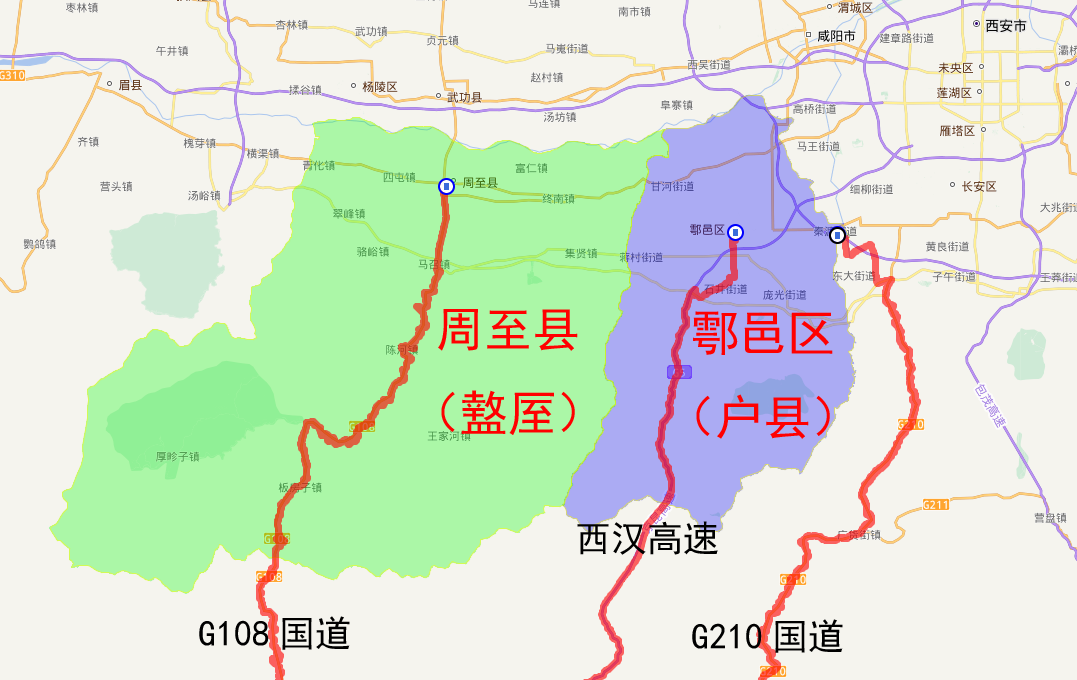 金周至,银户县.户县变成了è bà