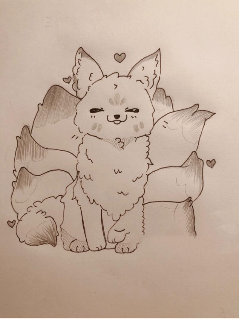 怎么画九尾狐简笔画