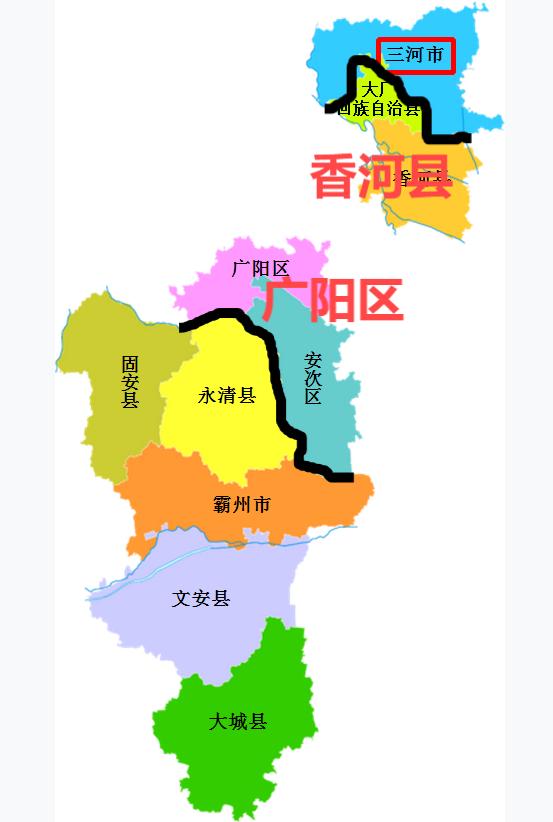 廊坊区县分布及地图图片