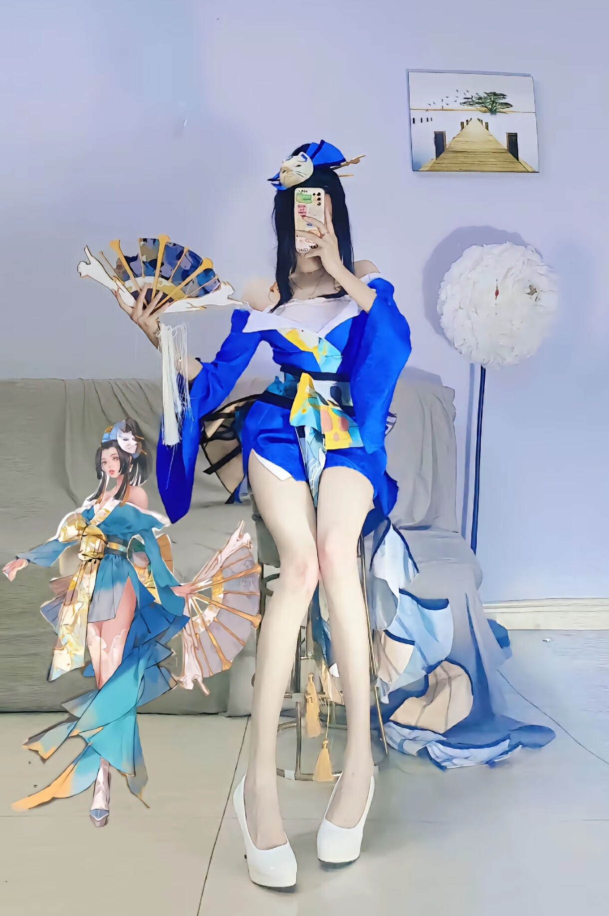 王者cos大比拼!火舞身穿旗袍,公孙离玉足美哭,貂蝉身材太好了