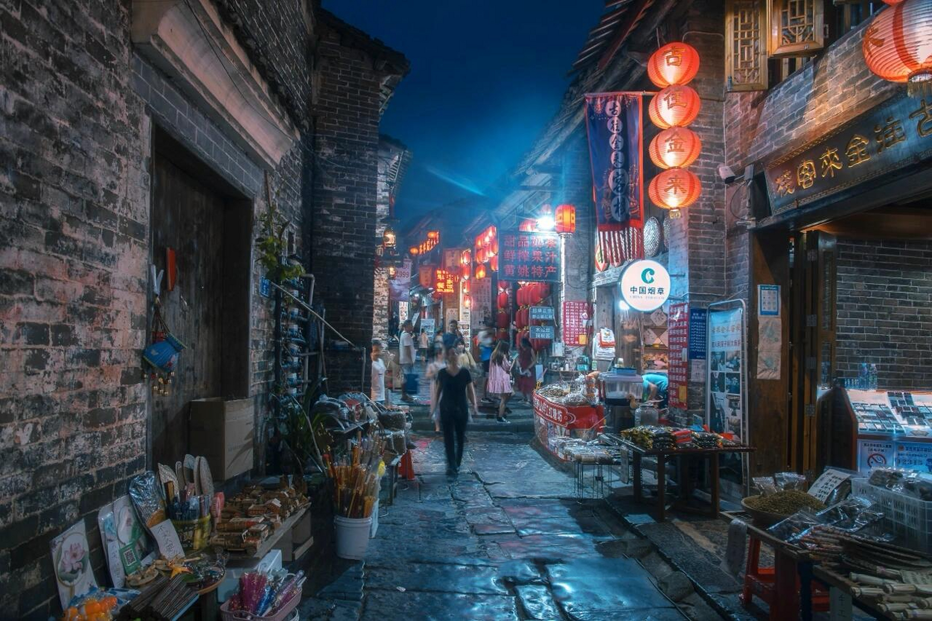 黄姚古镇夜景图片