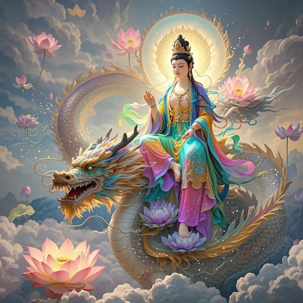 乘龙观音庇护,心想事成,愿平安健康,好运连连