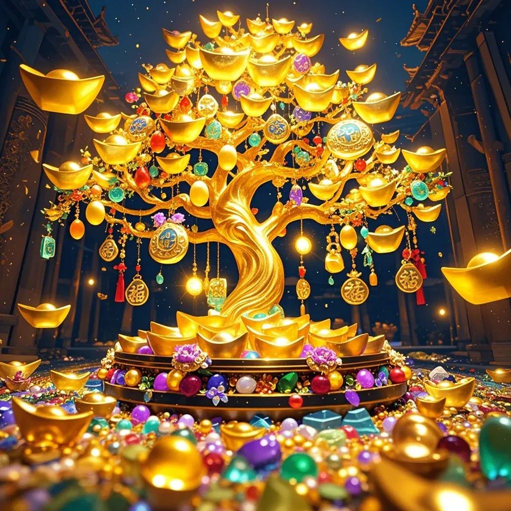 金元宝发财树,福满人间财源广,2025年财运亨通头像