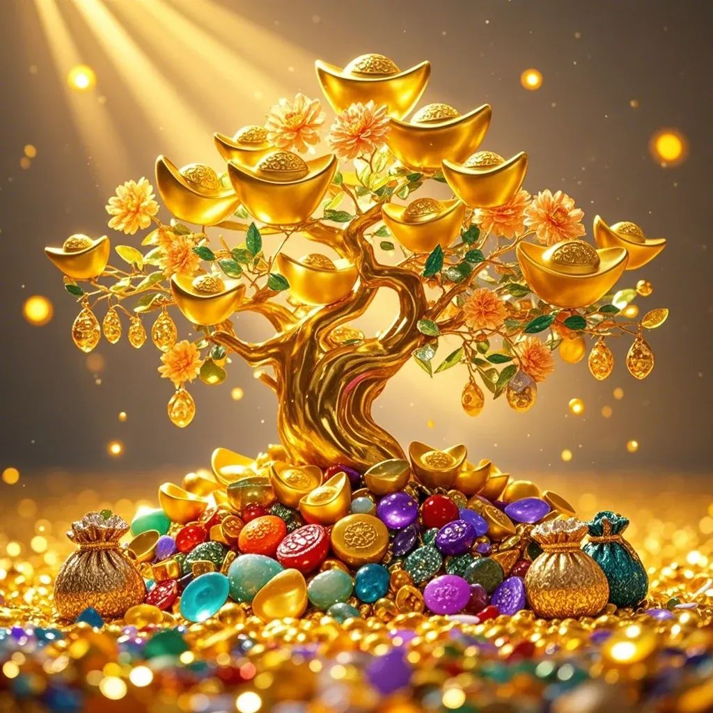 金元宝发财树,福满人间财源广,2025年财运亨通头像