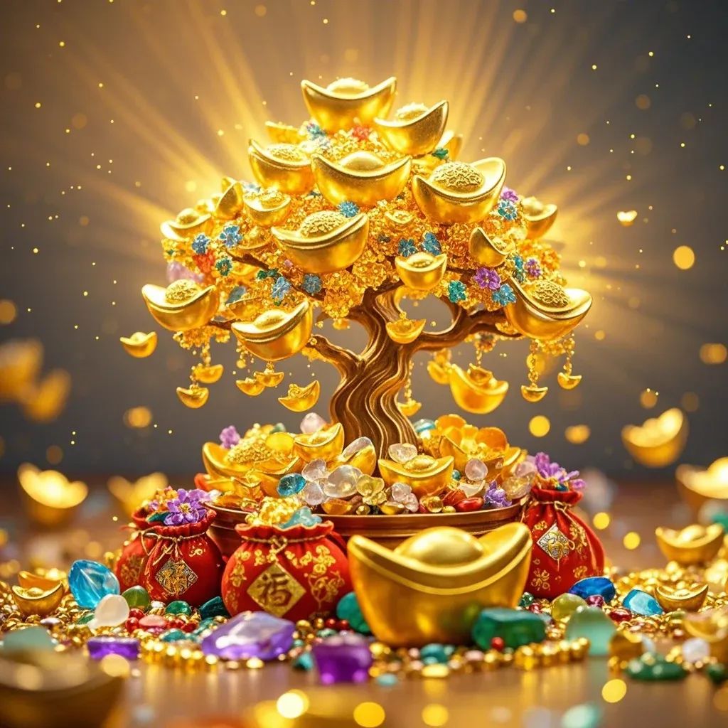 金元宝发财树,福满人间财源广,2025年财运亨通头像