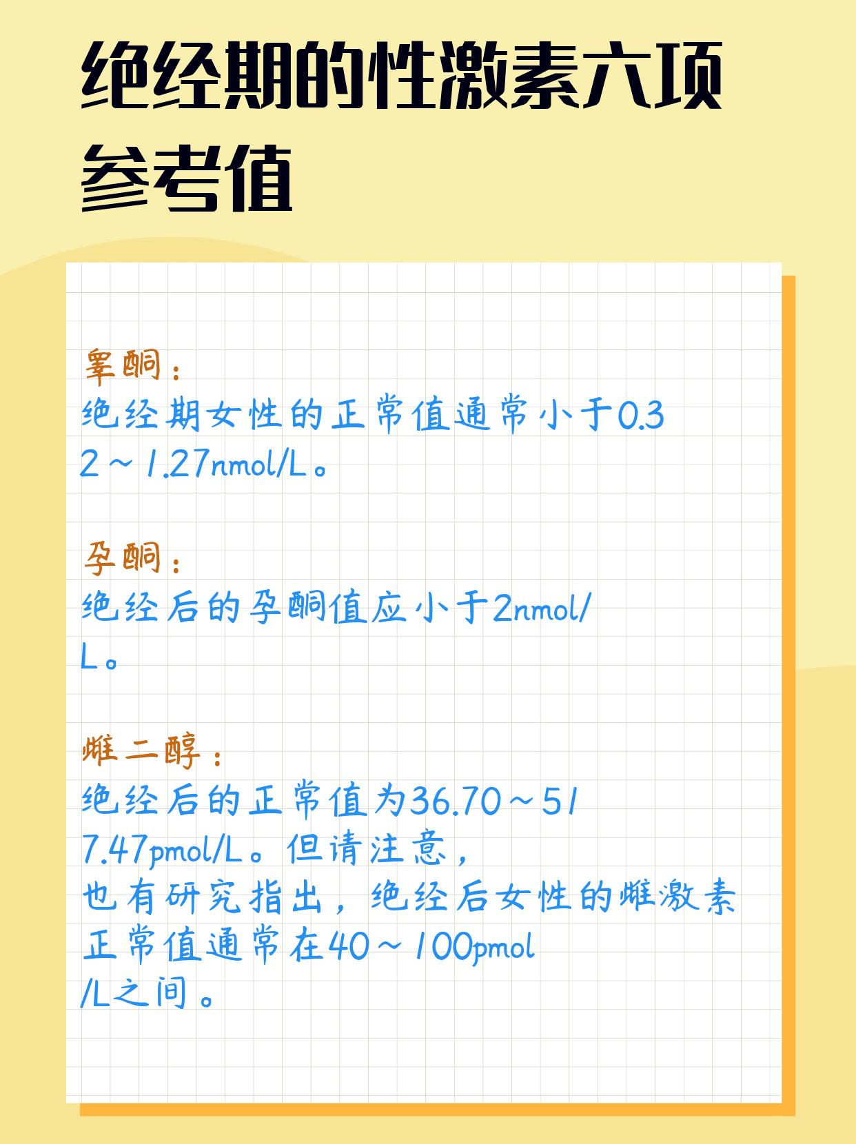 一文解答:绝经期的性激素六项参考值