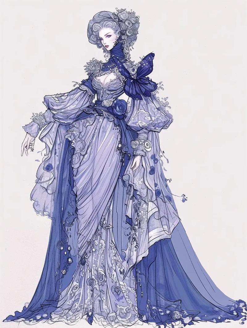 怎么画公主漂亮的长裙子