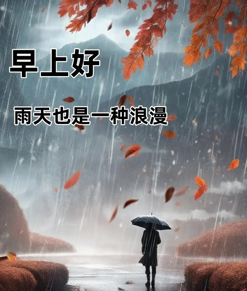 下雨天早上好温馨问候语