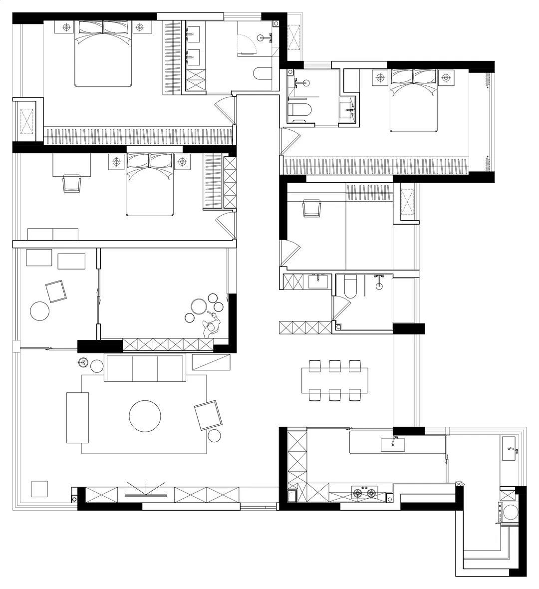 入户放一面落地镜,重庆这套180㎡大平层拥有了270°的江景