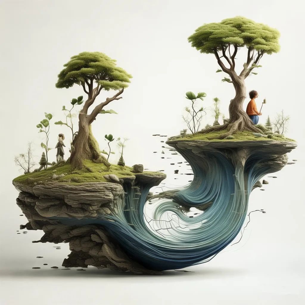 唯 因果联想因果联想图形创意图片自然意象隐喻成长图万物关系