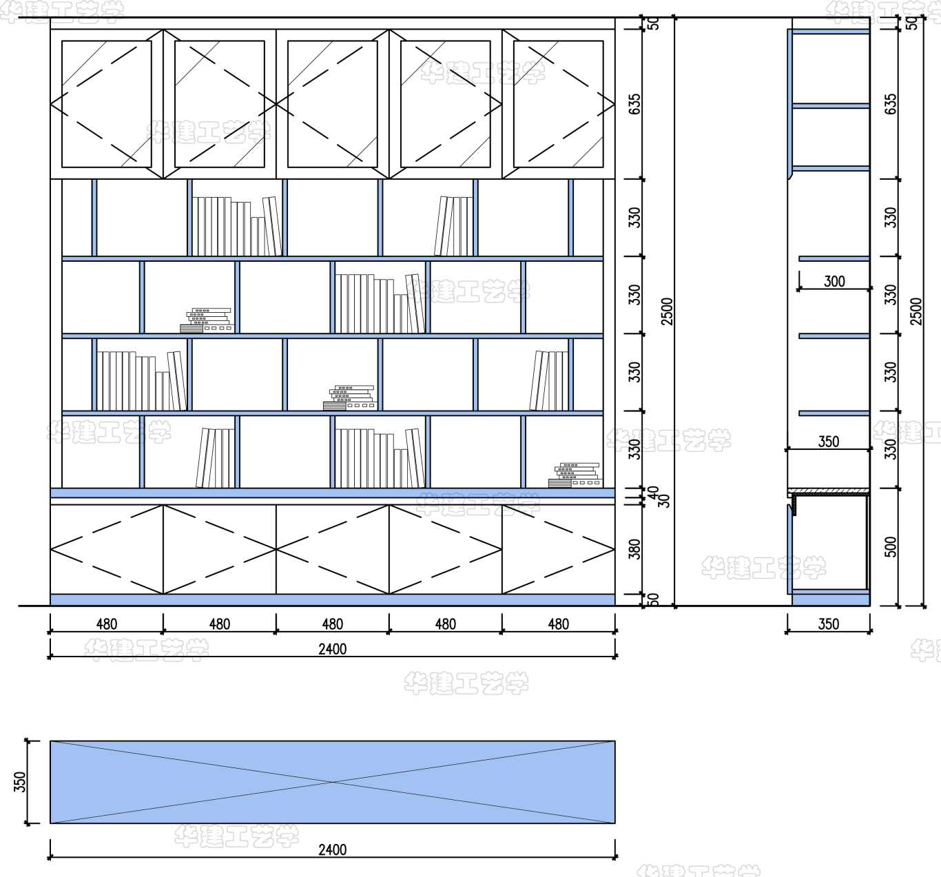 2025最常用的书柜设计图,书柜深度选30还是25?