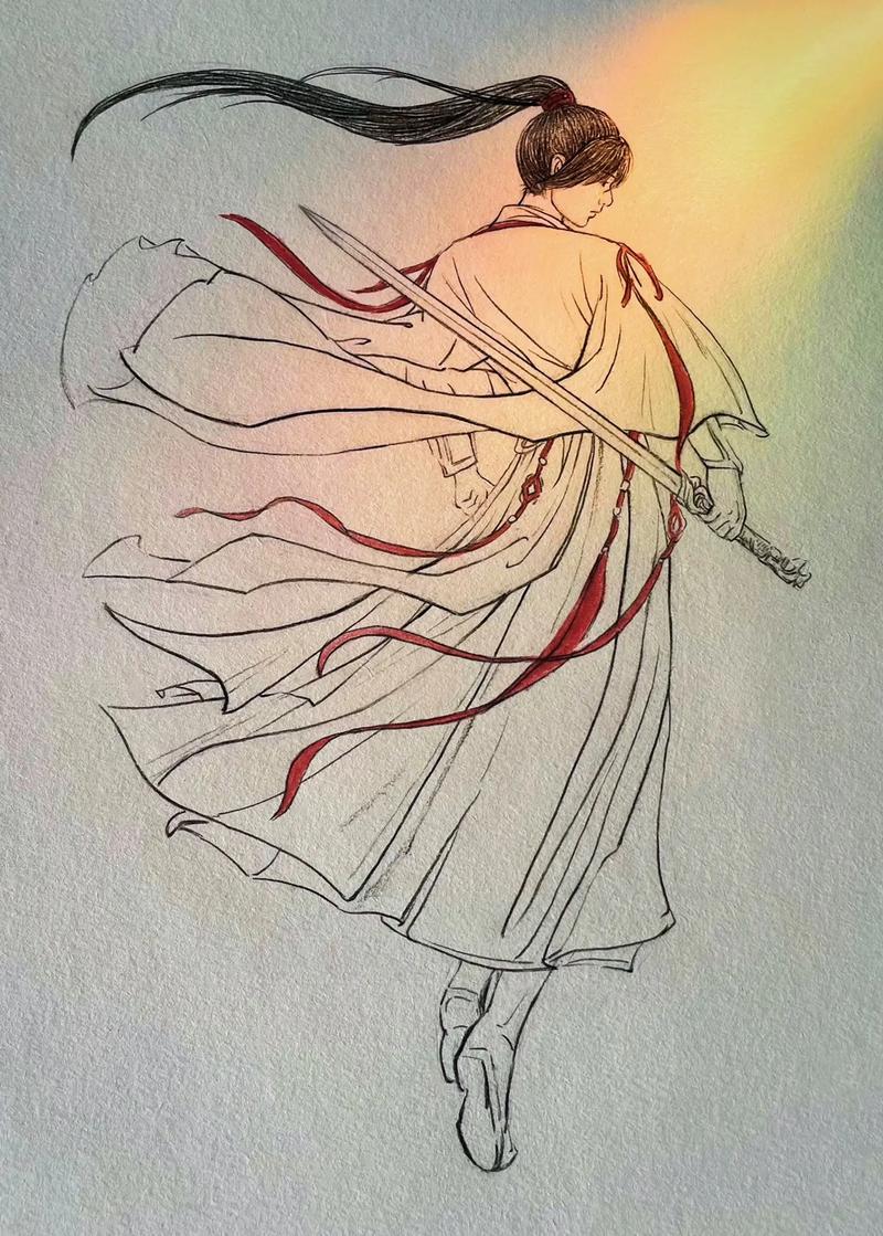 怎么画古人背影简笔画