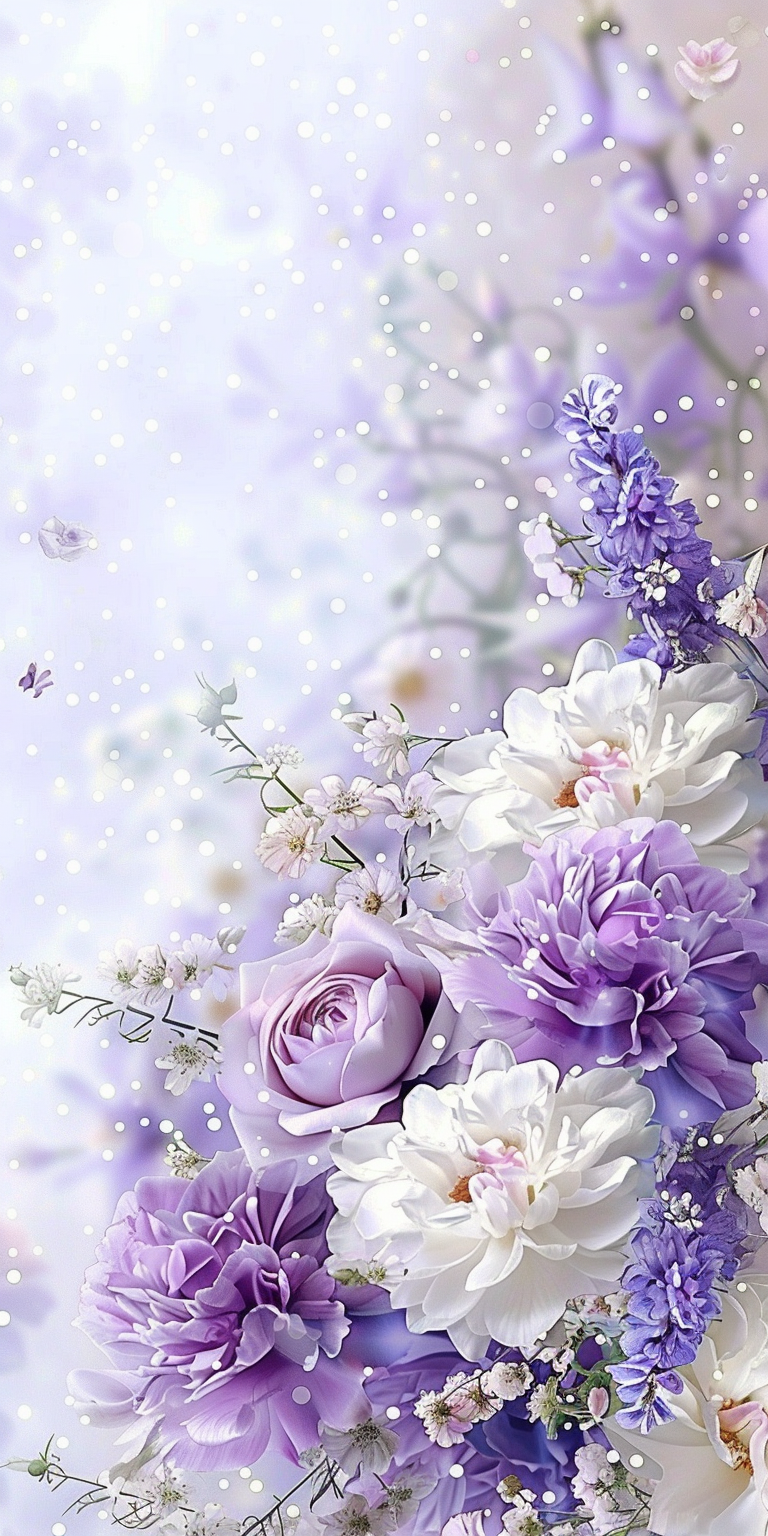 护眼壁纸 |自然温馨,心灵疗愈:绿花静谧,紫白浪漫,粉白清新