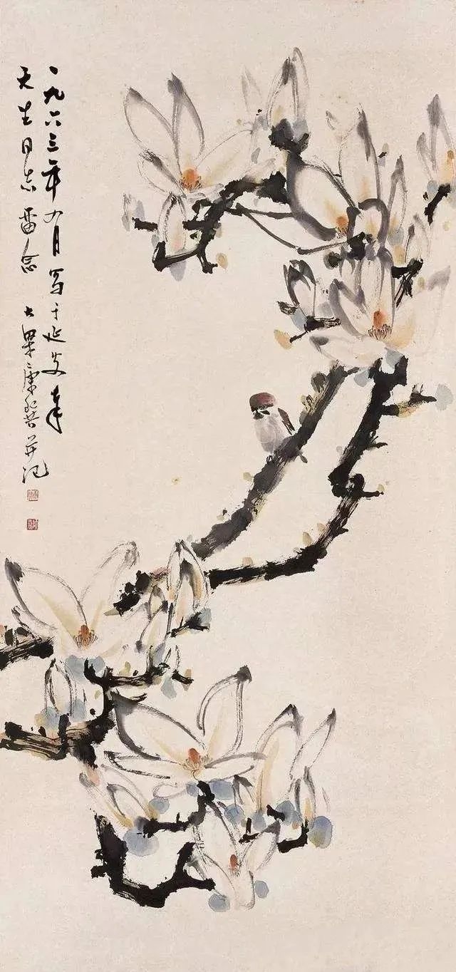 国画名家笔下的玉兰花欣赏