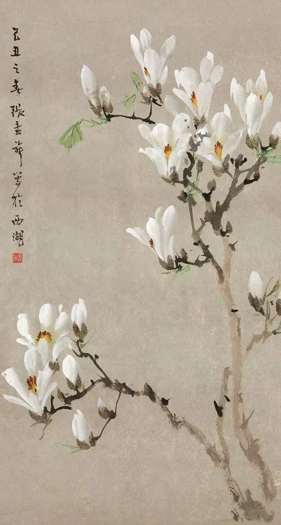 国画名家笔下的玉兰花欣赏