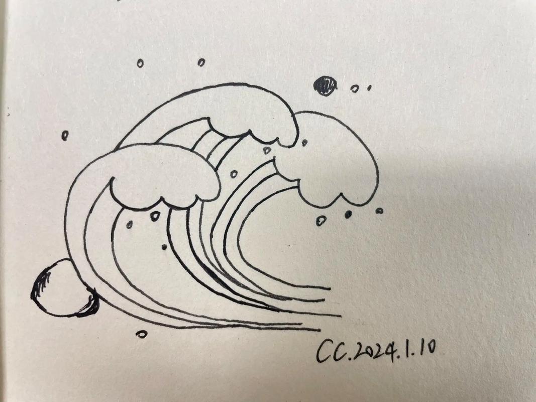 海浪简笔画入门:三招画出跃动浪花,零基础也能轻松上手