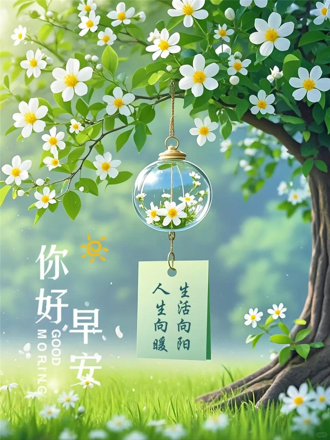 周五早安春天来啦光很透亮绿很蓬勃万物都在悄悄生长
