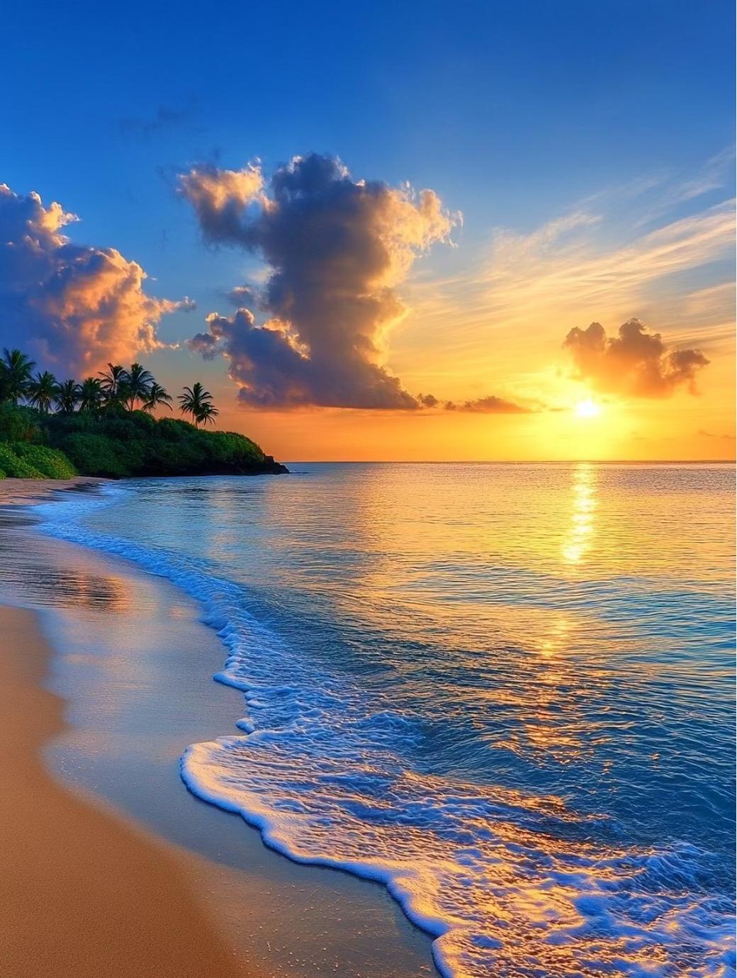 微信头像|日出大海风景,治愈系背景图