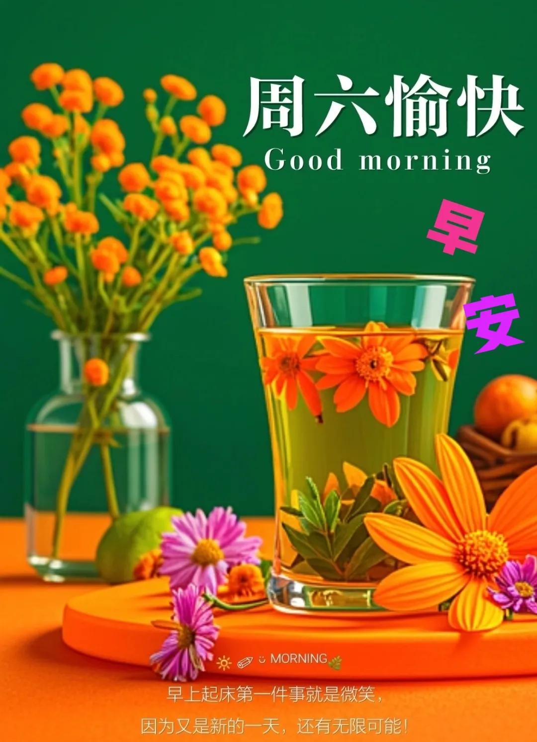 4.12最新精美周六早上好,温馨祝福图片分享,愿周六愉快!