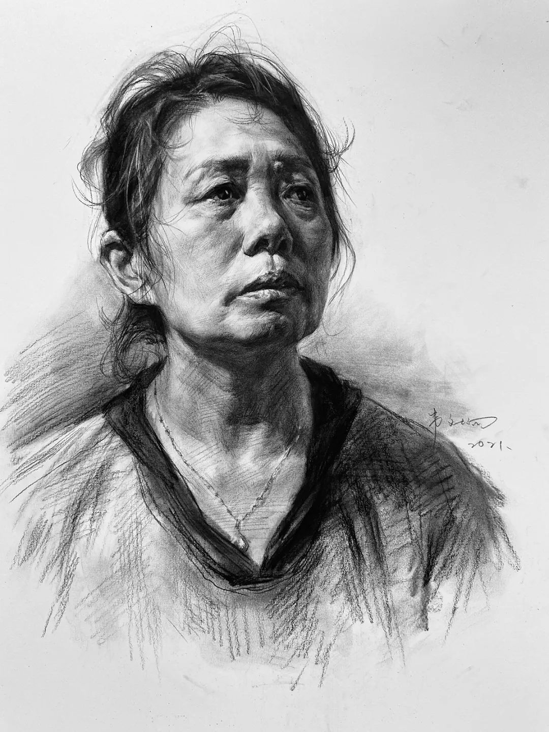 生气:"眉陀谄 素描头像作品图片大全素描人物临摹