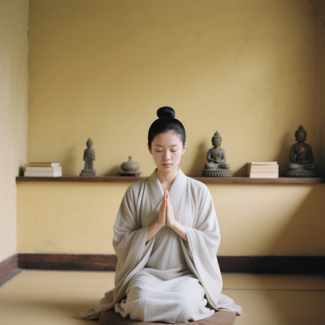 打坐第一步不是气归丹田?女居士打坐第一步应该这样做,很多人做错