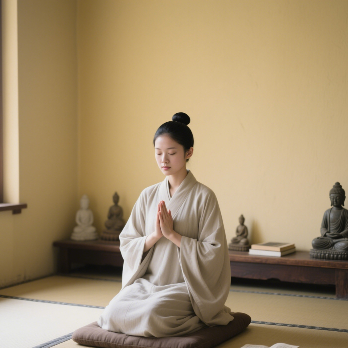 打坐第一步不是气归丹田?女居士打坐第一步应该这样做,很多人做错