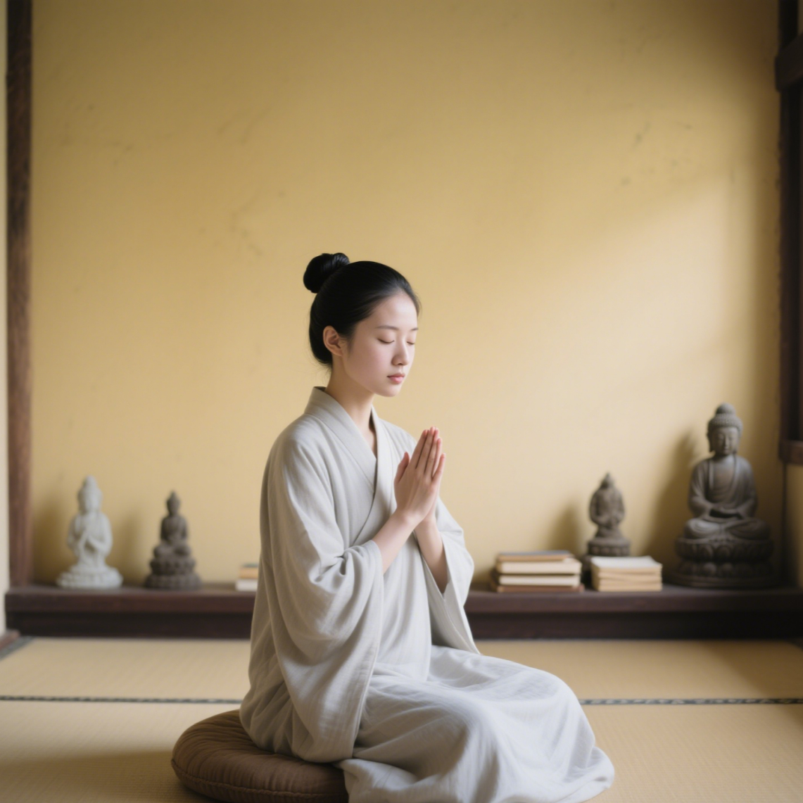 打坐第一步不是气归丹田?女居士打坐第一步应该这样做,很多人做错