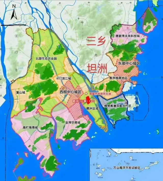 珠海本来地方就狭窄,不到二千平方公里,现在中山坦洲几乎把珠海掰成