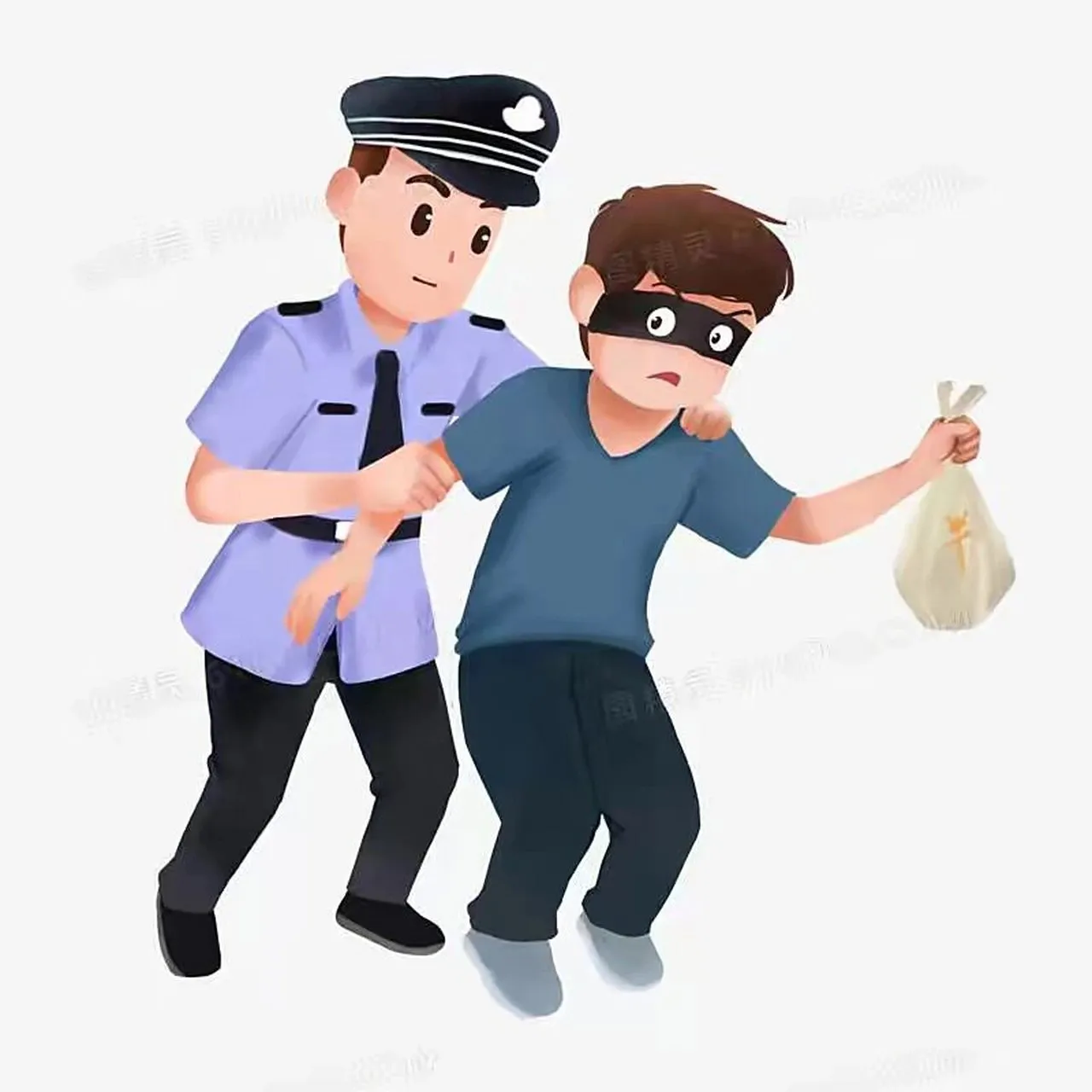答白 小偷小偷图片警察与小偷警察抓小偷卡通警察抓小偷动画片抓