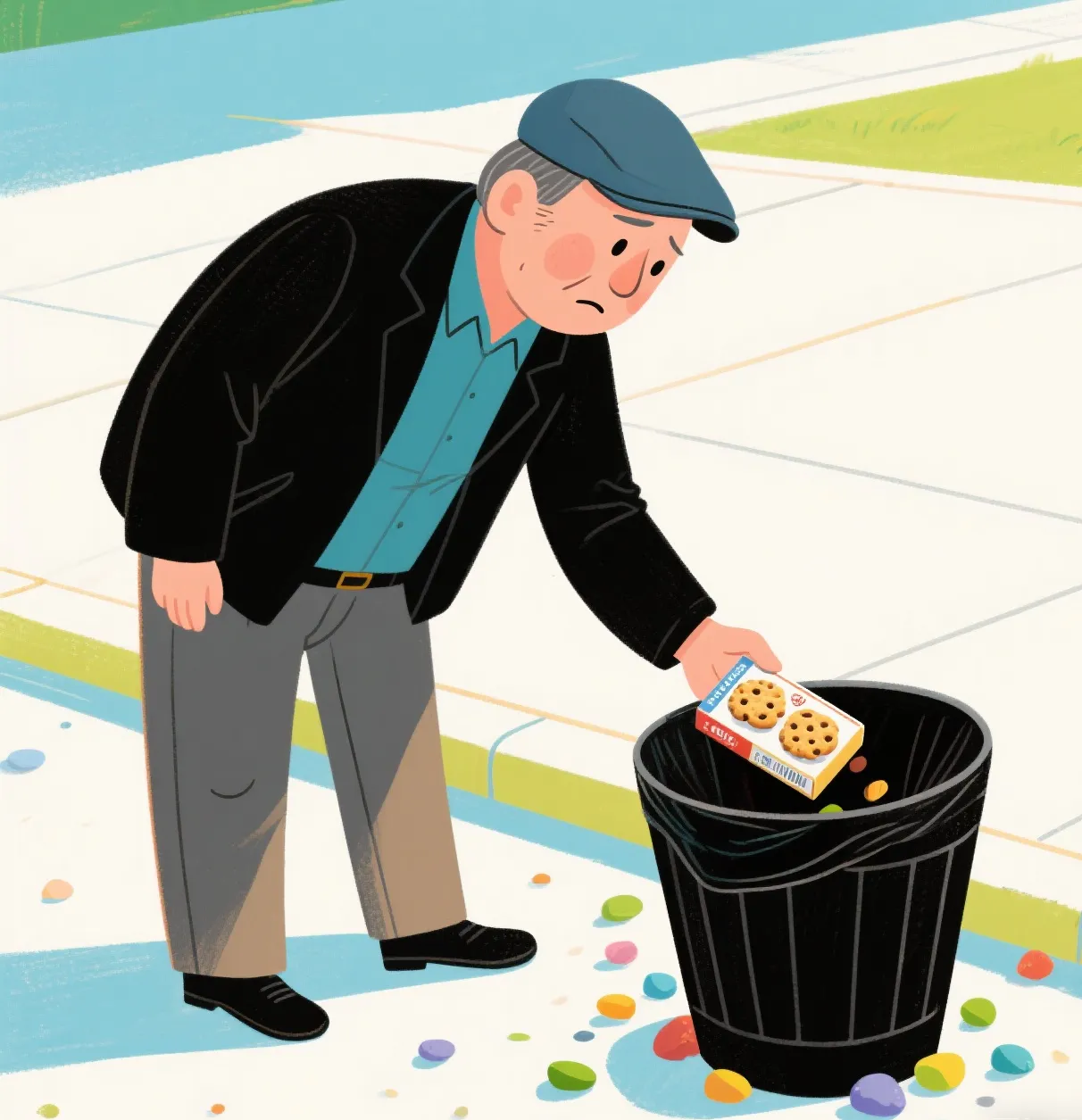 吃了, 现在过期了, 我舍不物品放在不恰当的地方插画肮脏的提议漫画