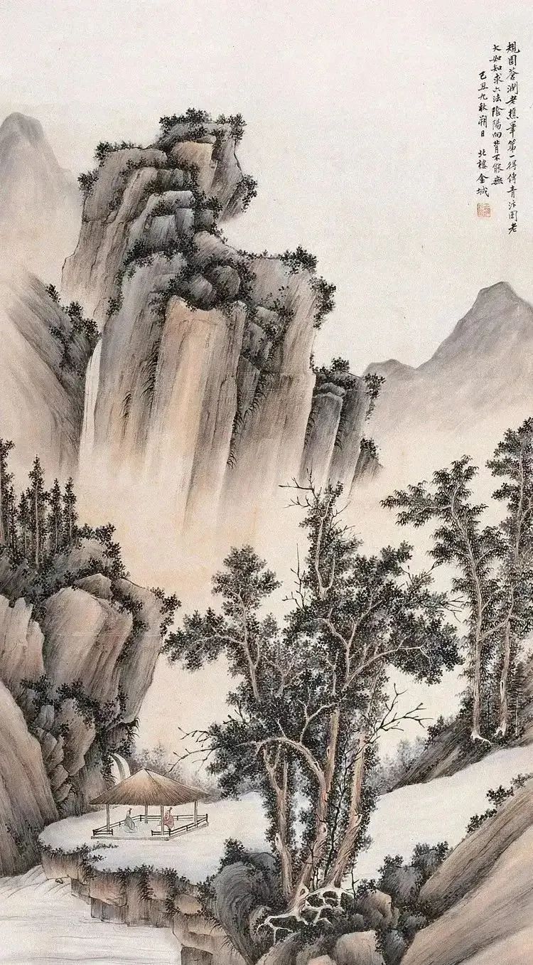 金城的山水画,看着是一种享受,小小山水却富有生机,很美!