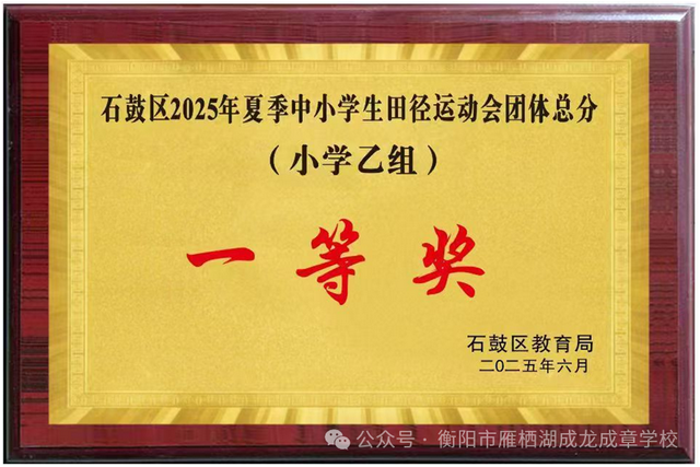 成龙成章学校田径健儿喜获石鼓区夏季田径运动会团体总分一等奖