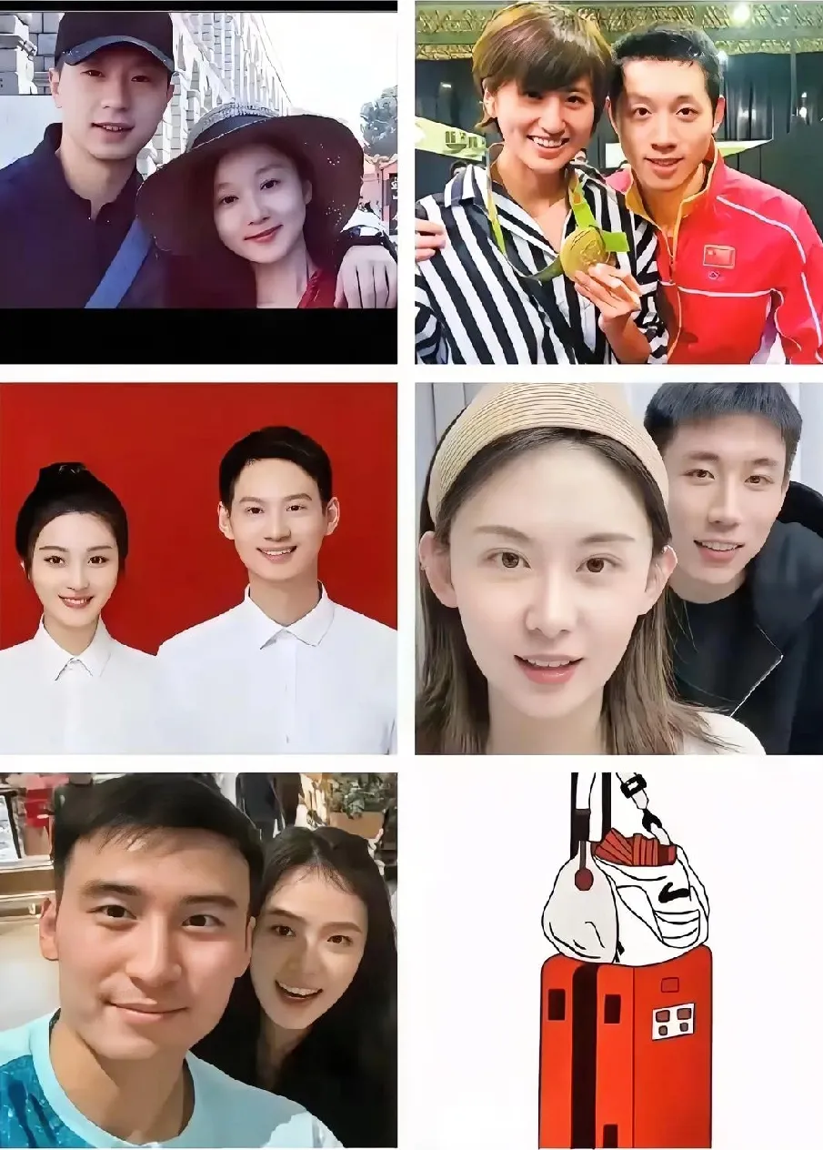 马龙和夏露,育有两个儿子. 许昕和姚彦,育有一儿一女