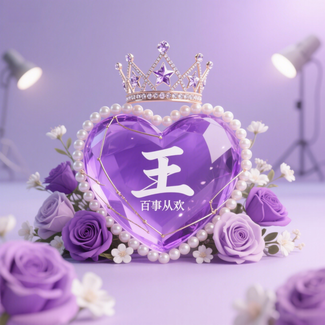 超神秘梦幻的紫色心形姓氏头像,祝大家百世从欢,紫气东来