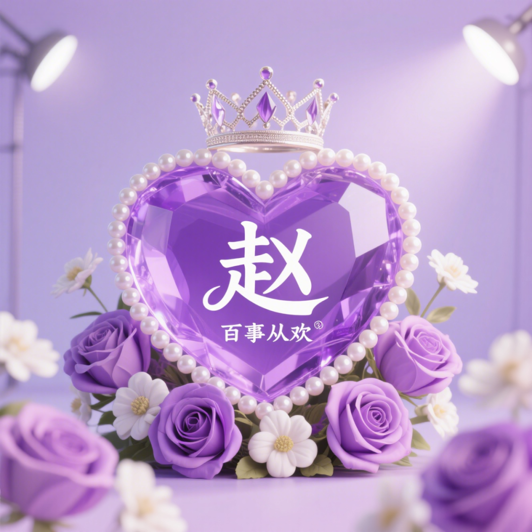 超神秘梦幻的紫色心形姓氏头像,祝大家百世从欢,紫气东来