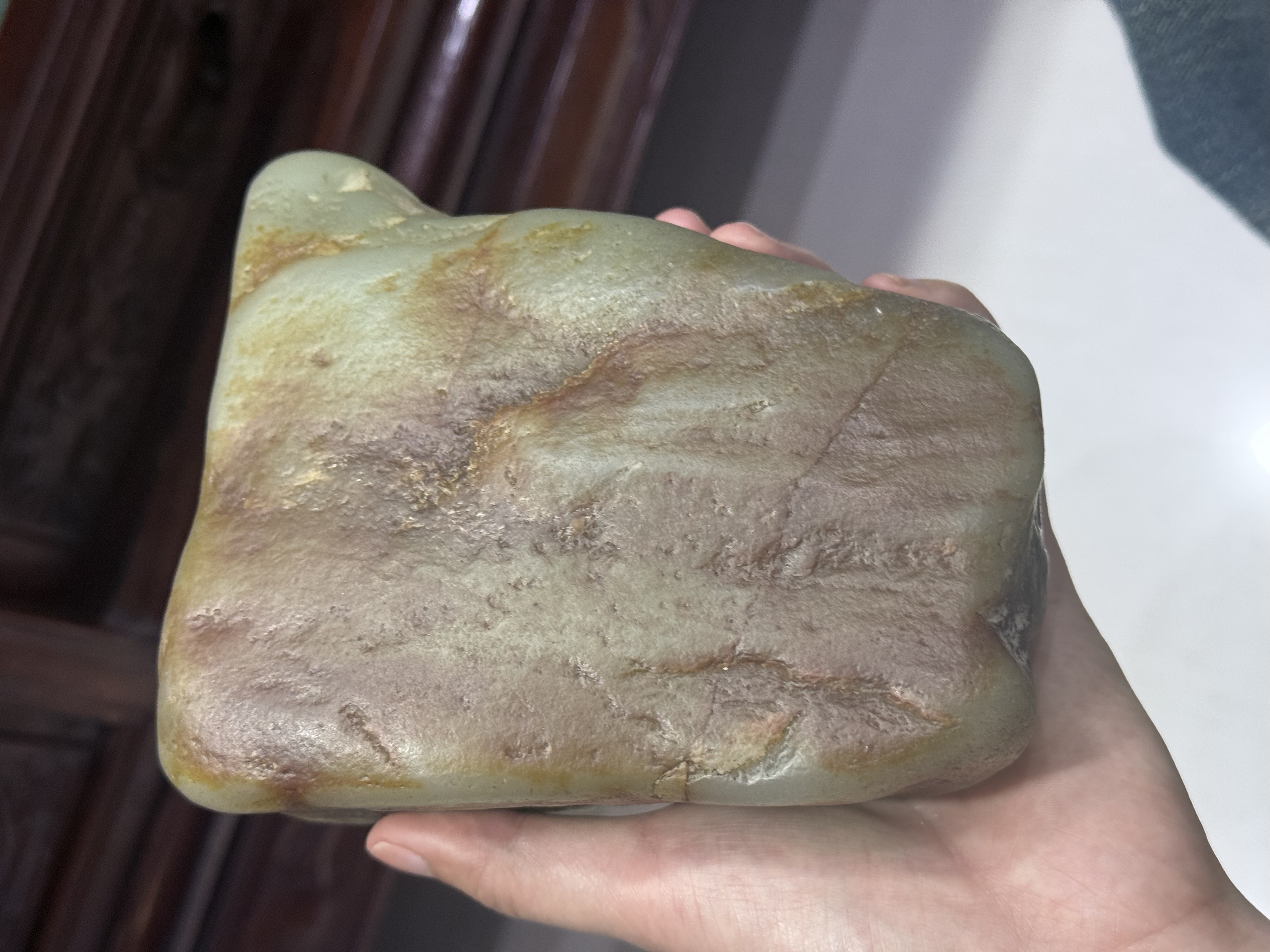 渭河天水段水冲石英石玉石小山锋图片山流水青花玉铁器可以轻轻划伤