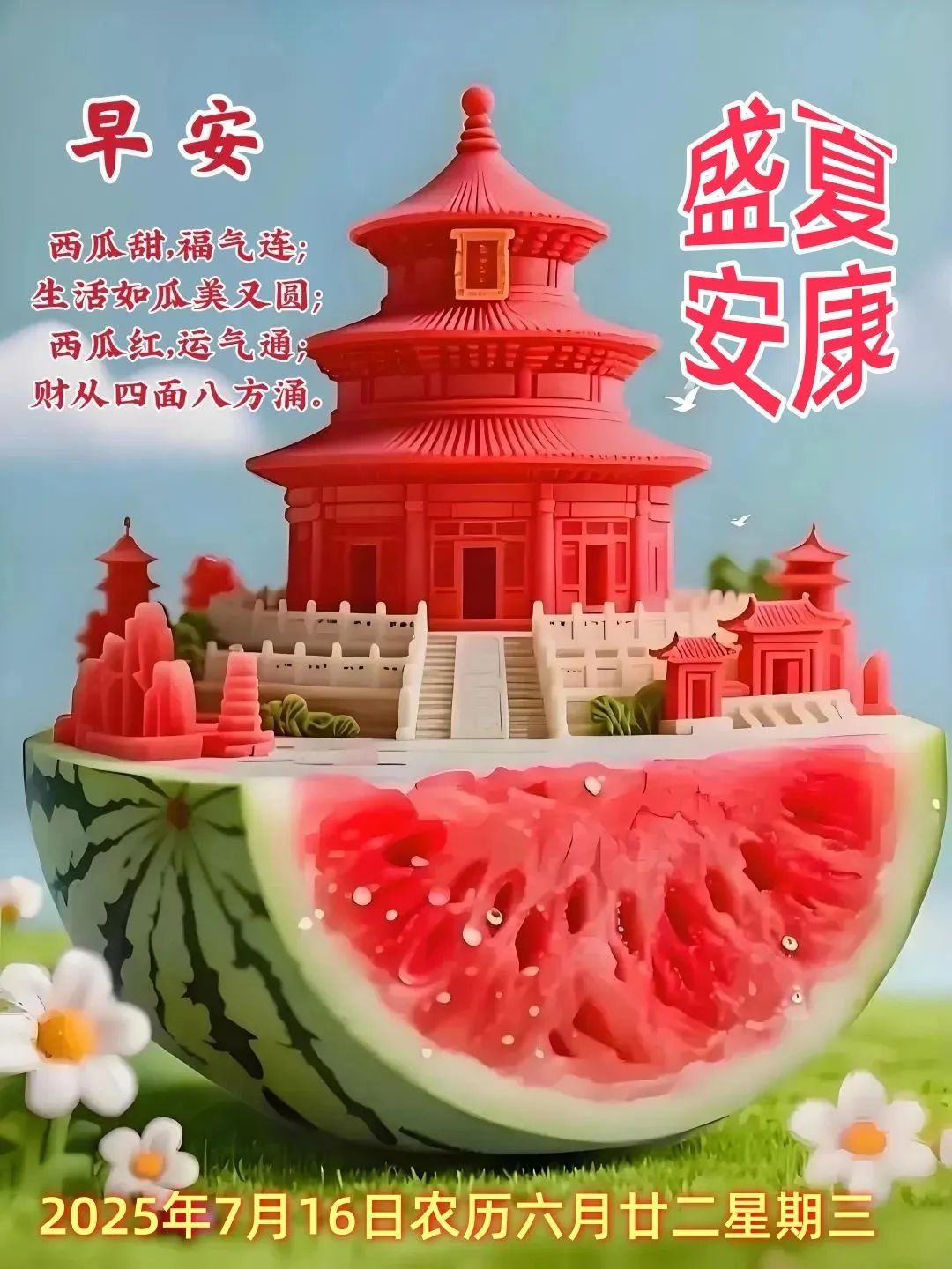 高温天气问候图片马上知