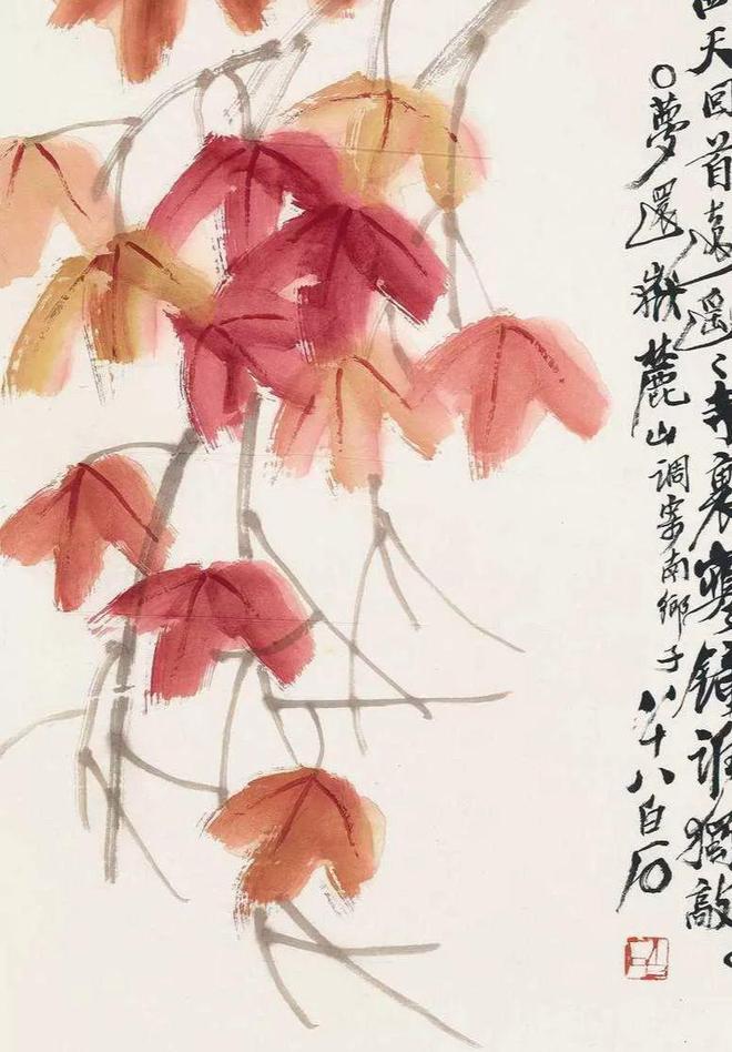 如何鉴定齐白石88岁画的红叶梦还,齐白石书画院院长汤发周发布