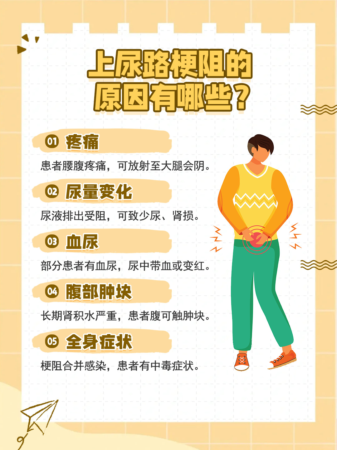 想判断有无尿梗阻,可留意排尿情况