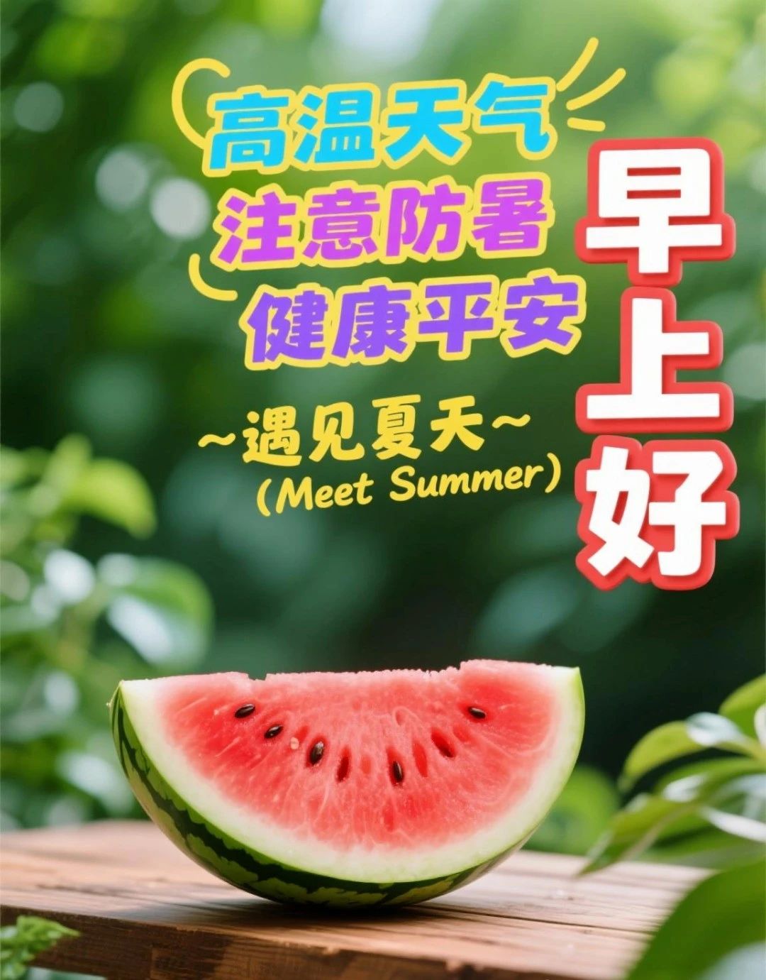 天气炎热早安问候语预报