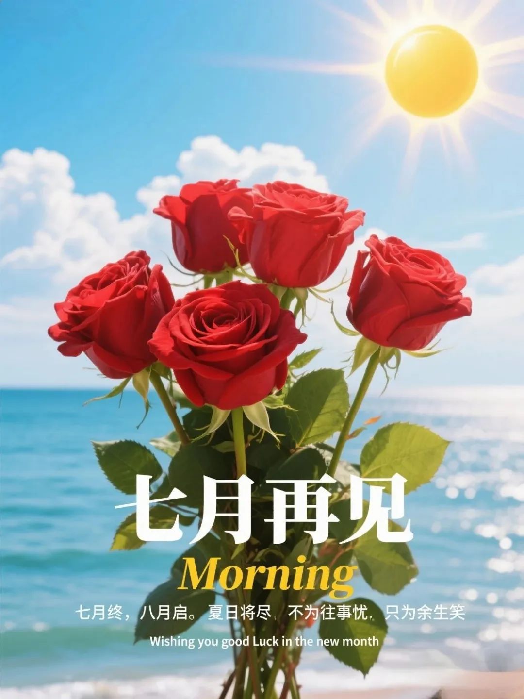 8月1日星期五早上好 八月你好漂亮早安图片祝福 八月早安问候祝福图片