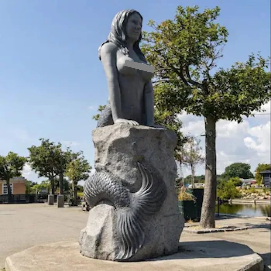 因为胸太大,丹麦美人鱼雕像被拆!