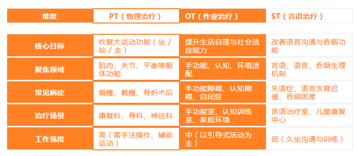 PT、OT、ST傻傻分不清？一文理清三者的核心区别