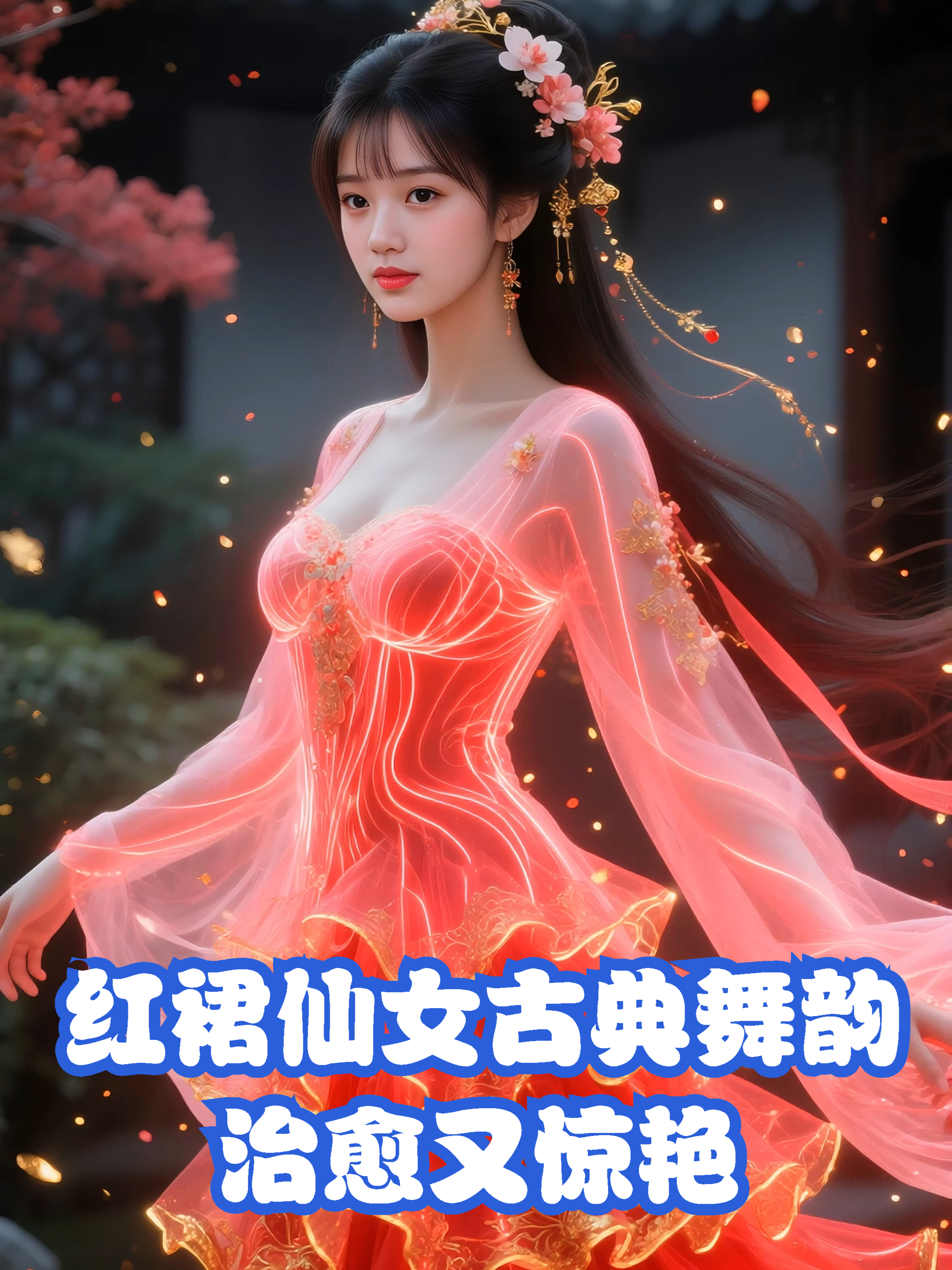 《红裙仙女古典舞韵,治愈又惊艳》