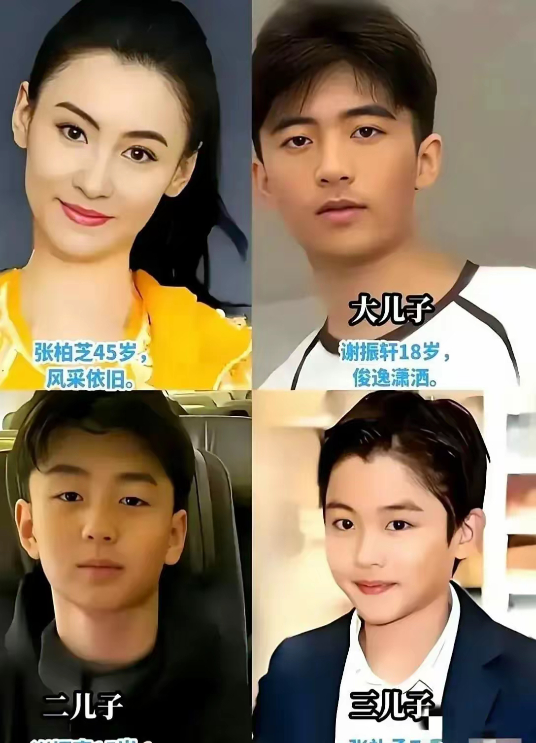 张柏芝三个儿子数小儿子最帅