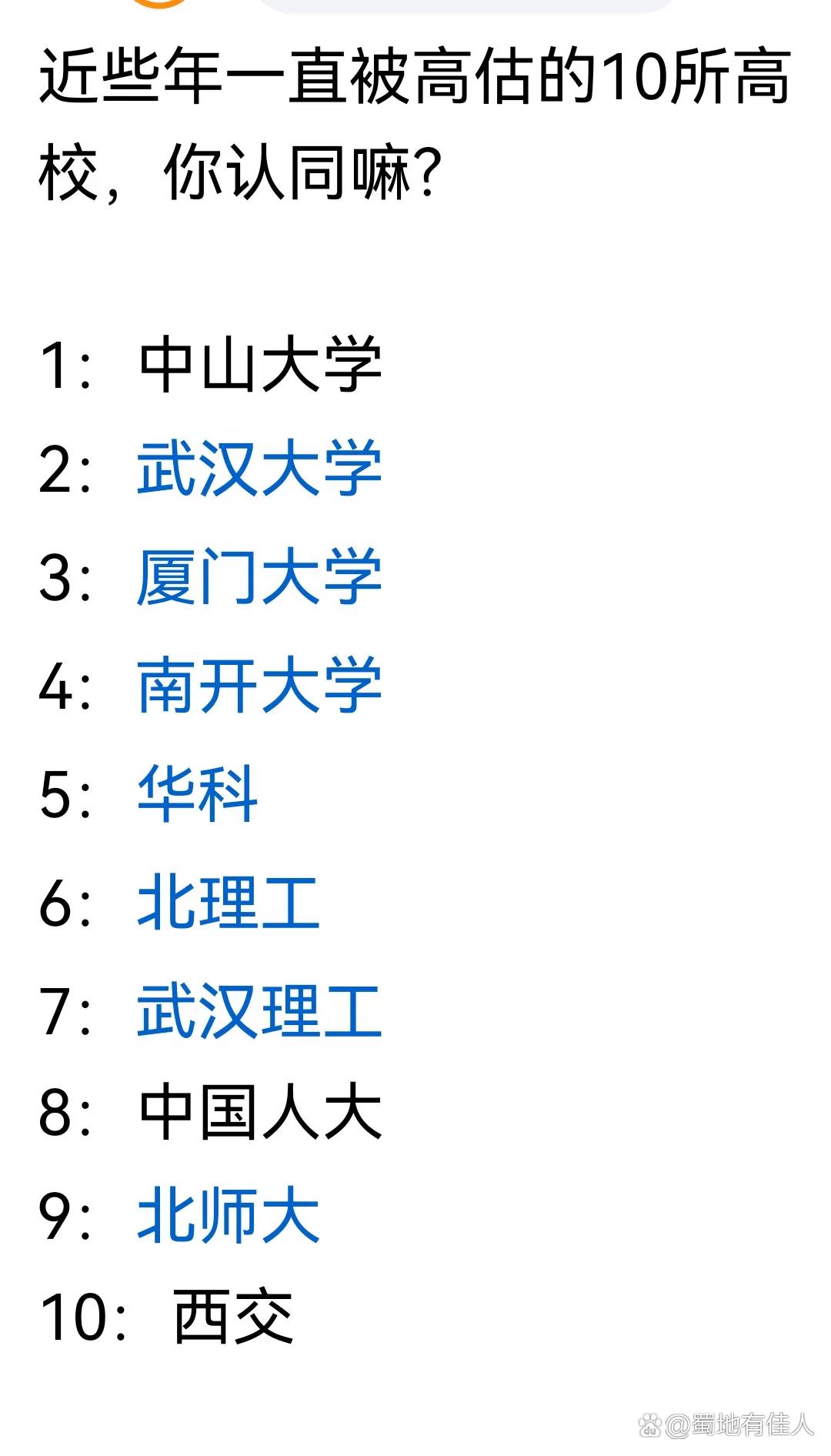武大和哈工大排名