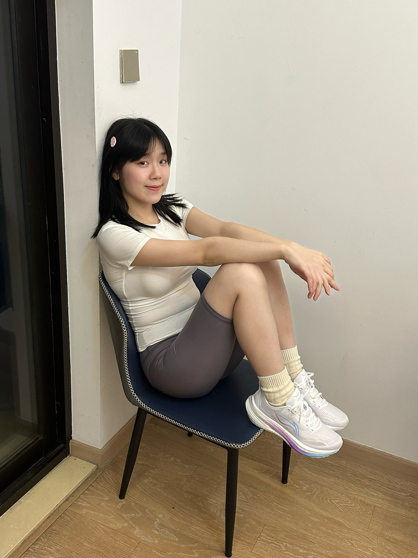 0 女孩跑步穿李宁跑鞋的高中女生初中女生白袜女孩穿李宁袜