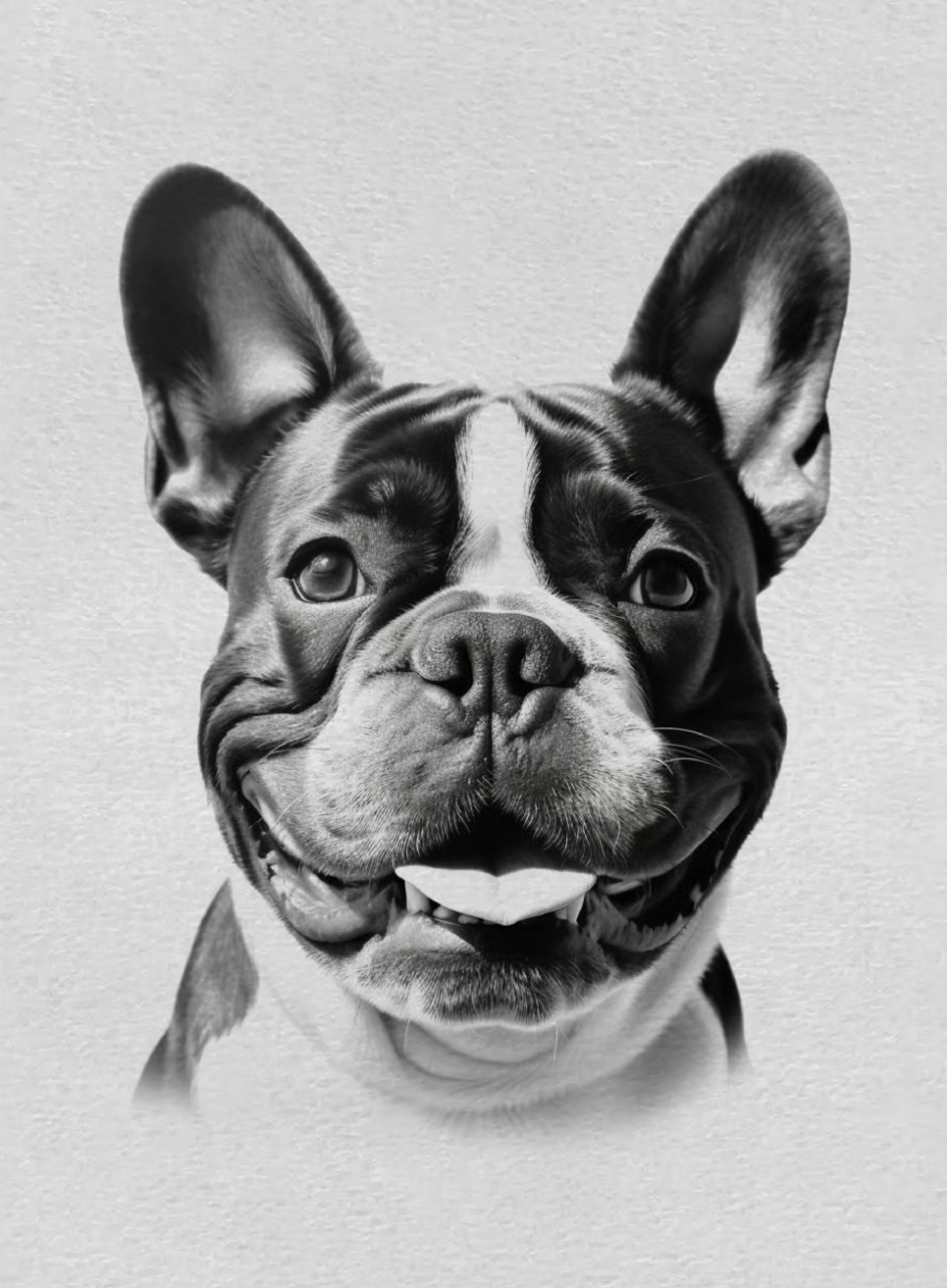 素描作品|法斗犬#少儿美术课程.